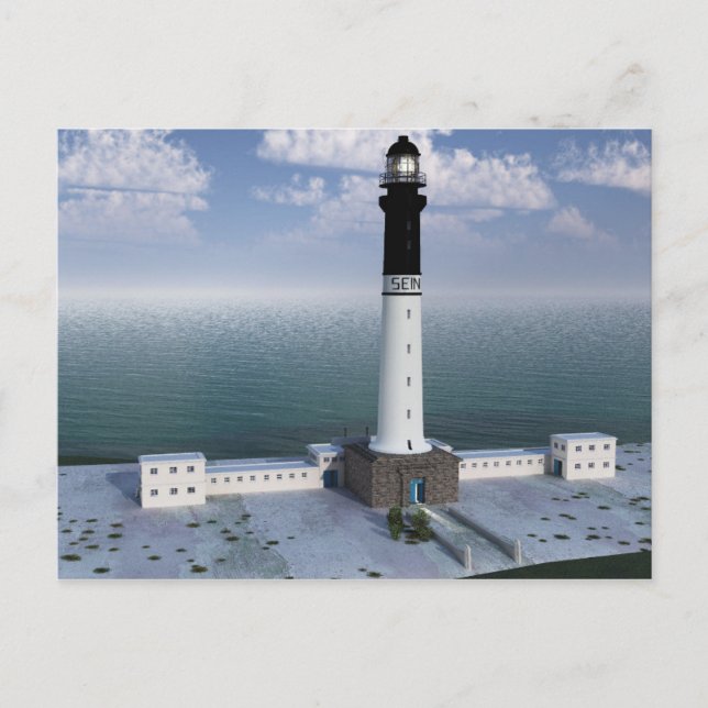Cartão Postal Grand phare de l'île de Sein Finistère França (Frente)