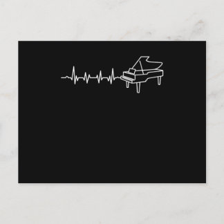 Cartão Postal Grand Piano Heartbeat Pianist Piano Player Musicia