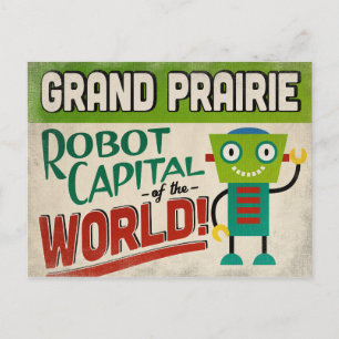 Cartão Postal Grand Prairie Texas Robot - Funny Vintage