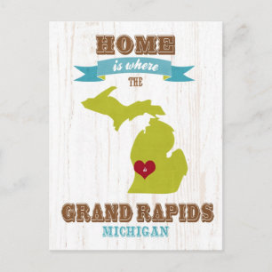 Cartão Postal grand rapids, michigan Mapa – Lar É Onde