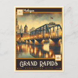 Cartão Postal Grand Rapids, Michigan | Vintage