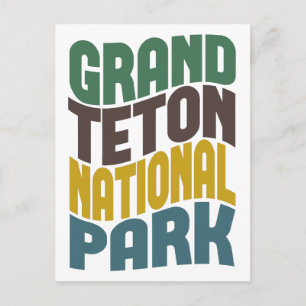 Cartão Postal Grand Teton National Park Retro Wave