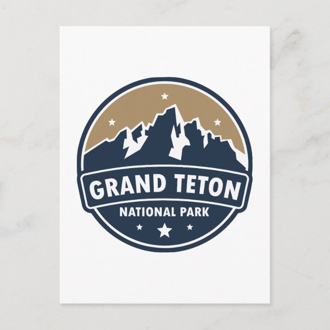 Cartão Postal Grand Teton National Park Round Emblem (Frente)