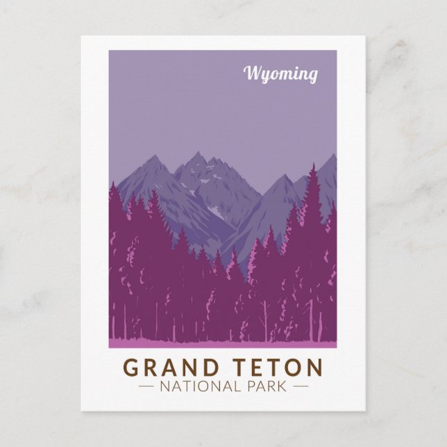 Cartão Postal Grand Teton National Park Teton Range Viagem Art (Frente)