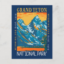 Grand Teton National Park Wyoming Retro Distante