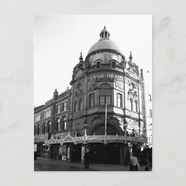 Cartão Postal Grand Theater Blackpool B/W (Frente)