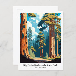 Cartão Postal Grande Bacia Sequoias Vermelhas - Ilustração de Vi