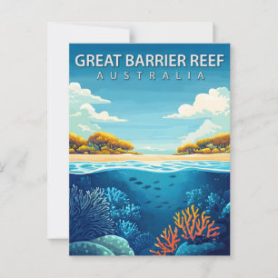 Cartão Postal Grande Barreira de Coral Austrália Viagem
