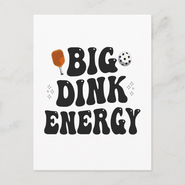 Cartão Postal Grande Campeão Engraçado de Dink Energia no Pickle (Frente)