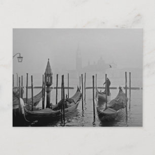 Cartão Postal Grande Canal Branco Negro Venice Itália Viagem