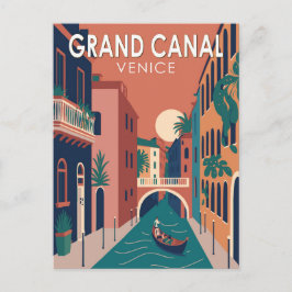 Cartão Postal Grande Canal Venice Viagem Art Vintage