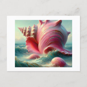 Cartão Postal Grande Célula Rosa na Água,