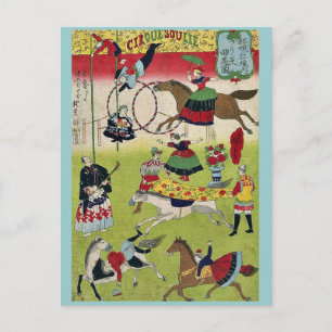 Cartão Postal Grande circo francês de Utagawa,Hiroshige
