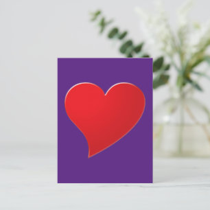 Cartão Postal Grande Coração Vermelho, Amor, Dia de os namorad