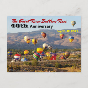 Cartão Postal Grande Corrida de Balões de Reno 40º Aniversário