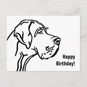 Cartão Postal Grande Dane Birthday