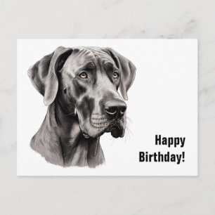 Cartão Postal Grande Dane Birthday