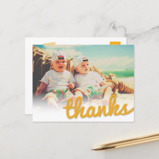 Cartão Postal Grande Desenho Obrigados Gêmeos Foto de Aniversári