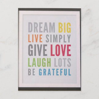 Cartão postal grande Dream Mantenha contato