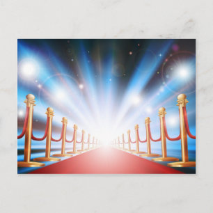 Cartão Postal Grande entrada com tapete vermelho e lanternas