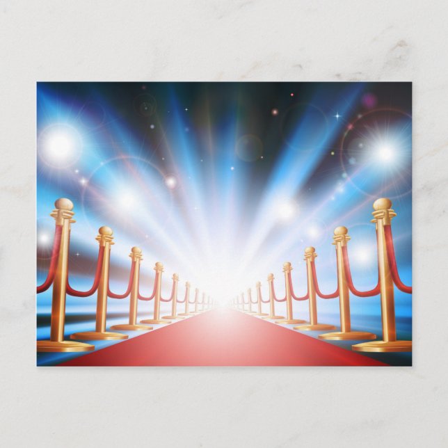 Cartão Postal Grande entrada com tapete vermelho e lanternas (Frente)