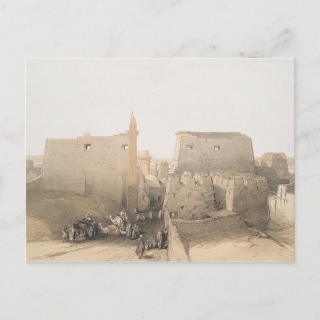 Cartão Postal Grande entrada para o Templo Luxor, Egito (Frente)