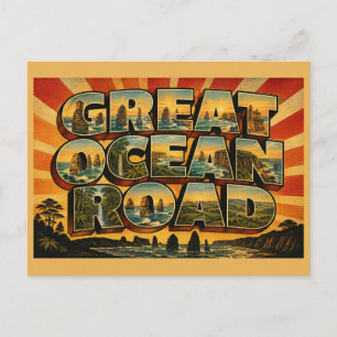 Cartão Postal Grande Estrada Oceânica Arte de Viagem Vintage VIC