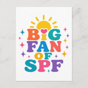 Cartão Postal Grande fã de proteção solar SPF no verão