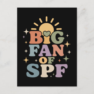 Cartão Postal Grande fã de proteção solar SPF no verão