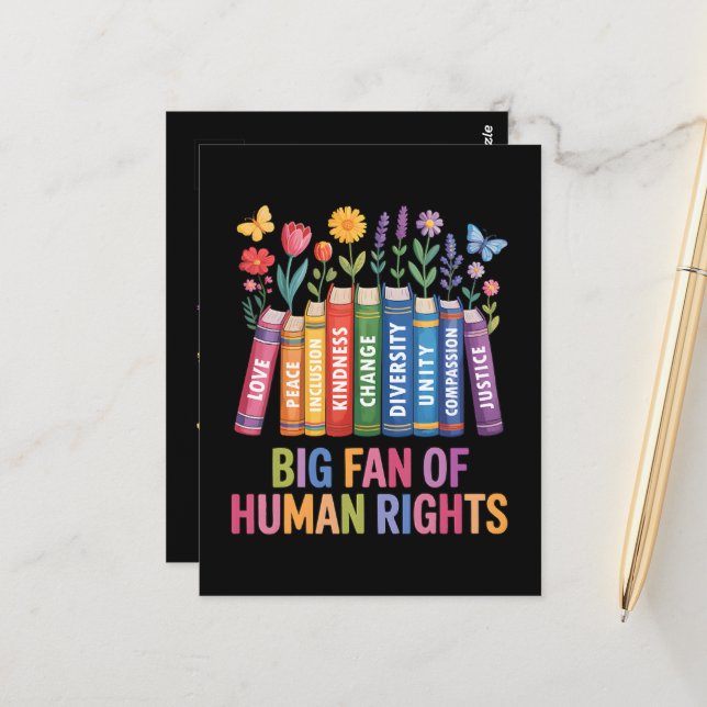 Cartão Postal Grande Fã dos Direitos Humanos (Frente/Verso In Situ)
