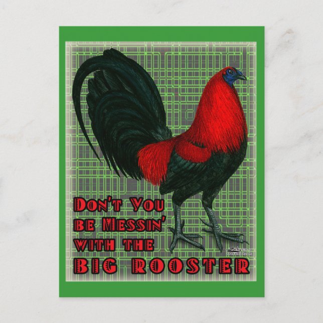 Cartão Postal Grande Galo Vermelho (Frente)