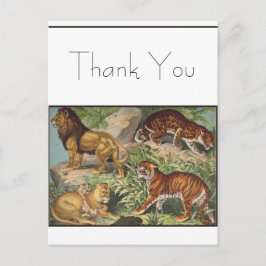 Cartão Postal Grande Gato Leões, Leopardos, Impressão de Animais