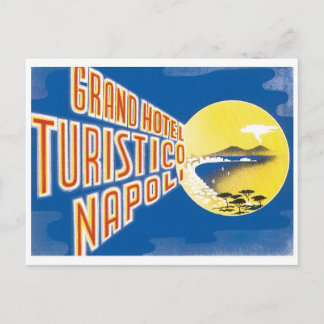 Cartão Postal Grande Hotel Turistico Nápoles Itália Europa Vinta