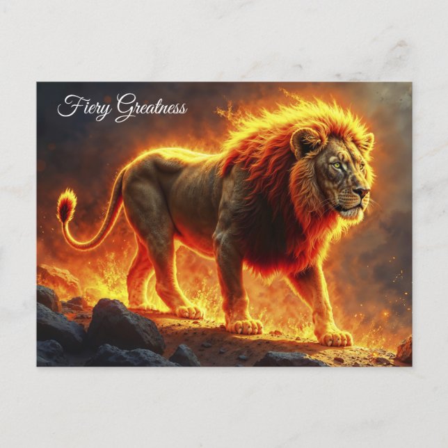Cartão Postal Grande incêndio selvagem de um poderoso predador d (Frente)