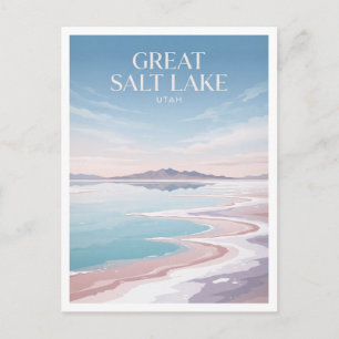 Cartão Postal Grande Lago Salgado — Planícies Reflexivas Rosa e