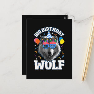 Cartão Postal Grande Lobo de Aniversário para Lobos