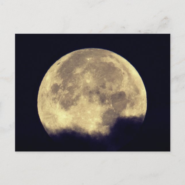 Cartão Postal Grande Lua de Cheio nas Nuvens (Frente)