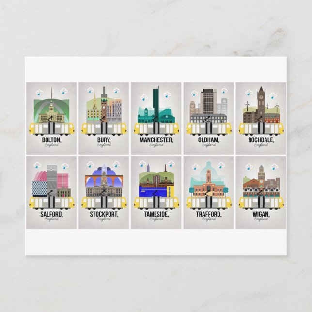 Cartão Postal Grande Manchester (Frente)