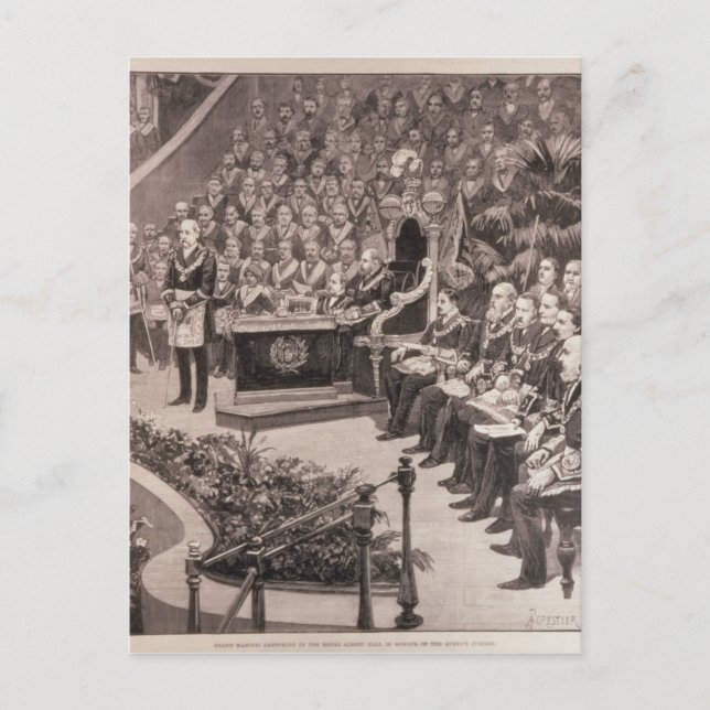 Cartão Postal Grande Masonic se reunindo no Real Albert (Frente)