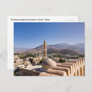 Cartão Postal Grande mesquita e minarete em Nizwa - Omã