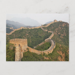 Cartão Postal Grande Muralha da China em Jinshanling, China, Ási