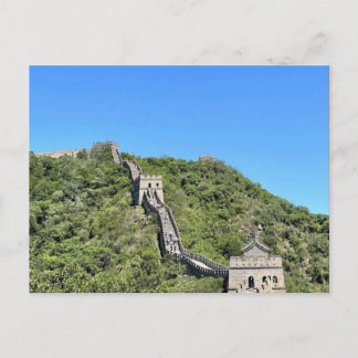 Cartão Postal Grande Muralha da China Varre Encostas Verdes