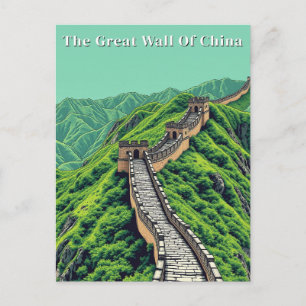 Cartão Postal Grande Muralha da China Viagem Retro Vintage