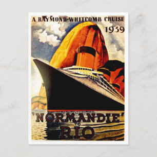 Cartão Postal Grande navio de cruzeiro da Normandia ao Rio