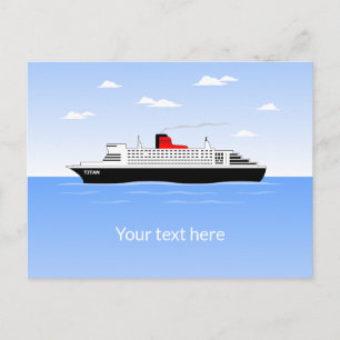 Cartão Postal Grande Navio de Cruzeiro de Vela