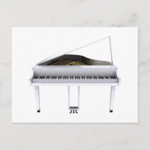 Cartão Postal Grande Piano Branco: Modelo 3D: