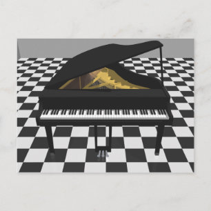 Cartão Postal Grande Piano e Azulejo: Modelo 3D: