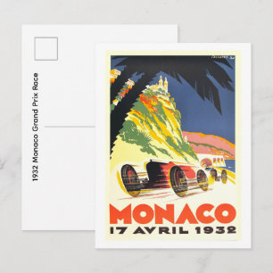 Cartão Postal Grande Prêmio de Mônaco de 1932