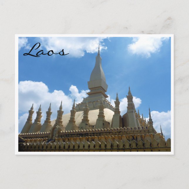 Cartão Postal grande stupa tops ouro (Frente)