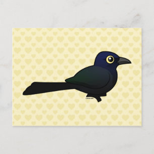 Cartão Postal Grande-tailed Grackle Birdorable